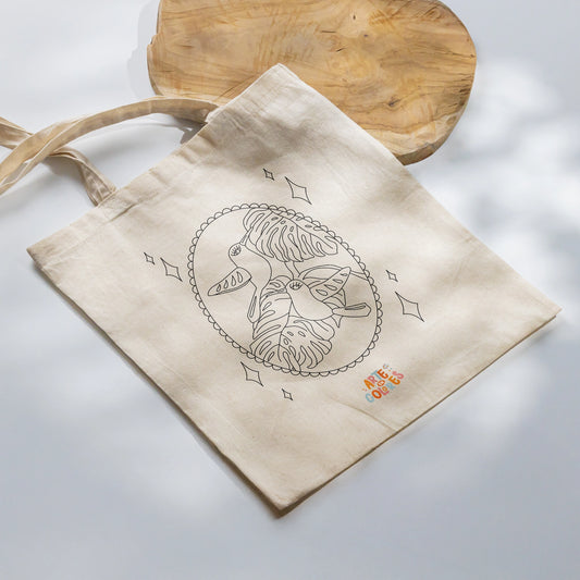 TOTE BAG COLOREABLE - DISEÑO COLIBRÍES