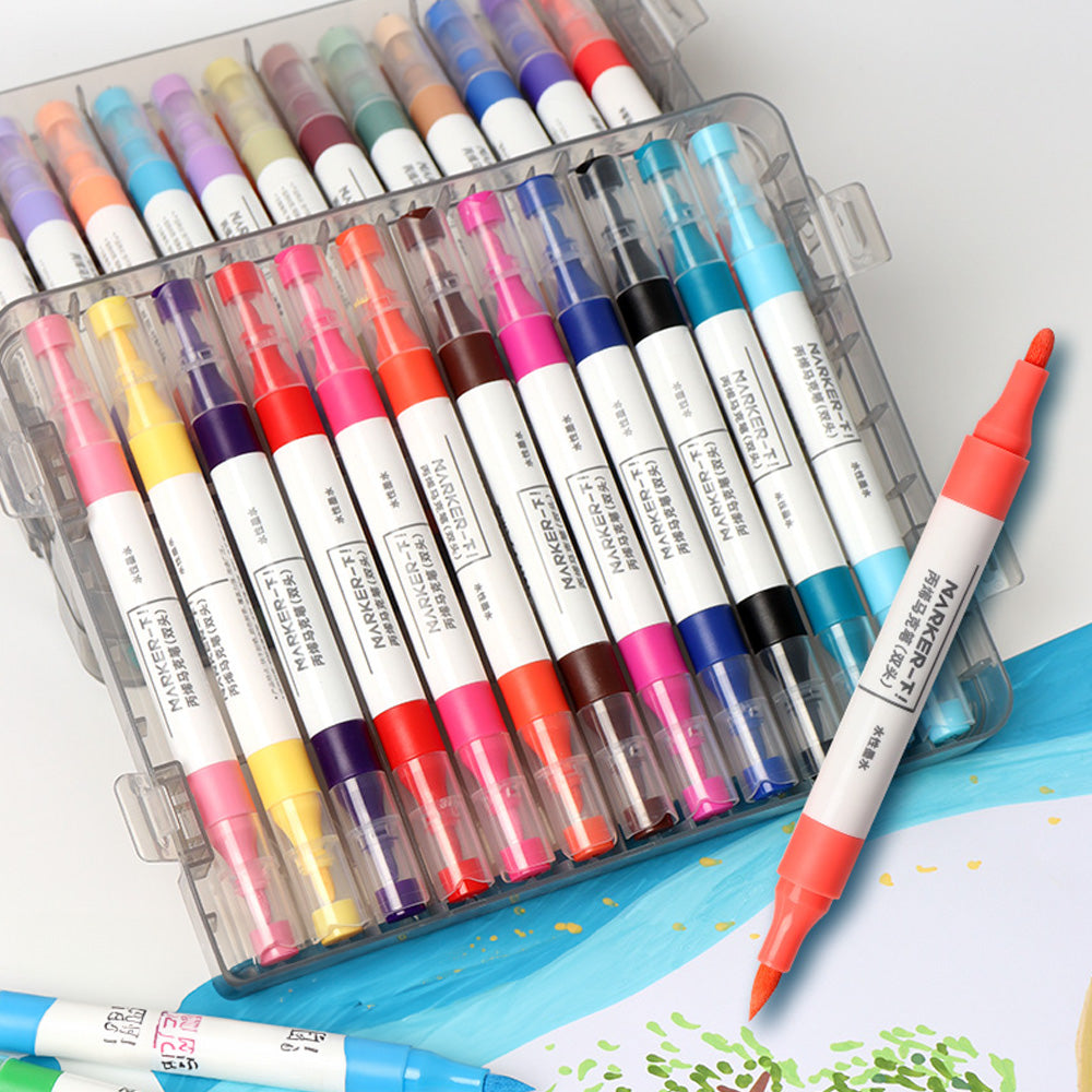 Miya - Set 24 Marcadores Acrílicos Doble Punta