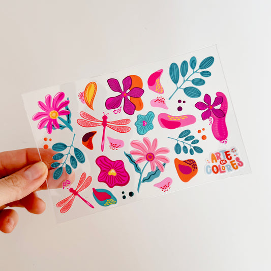 Pack de Stickers para Personalizar Celulares, Notebooks, Botellas y Más | Flores