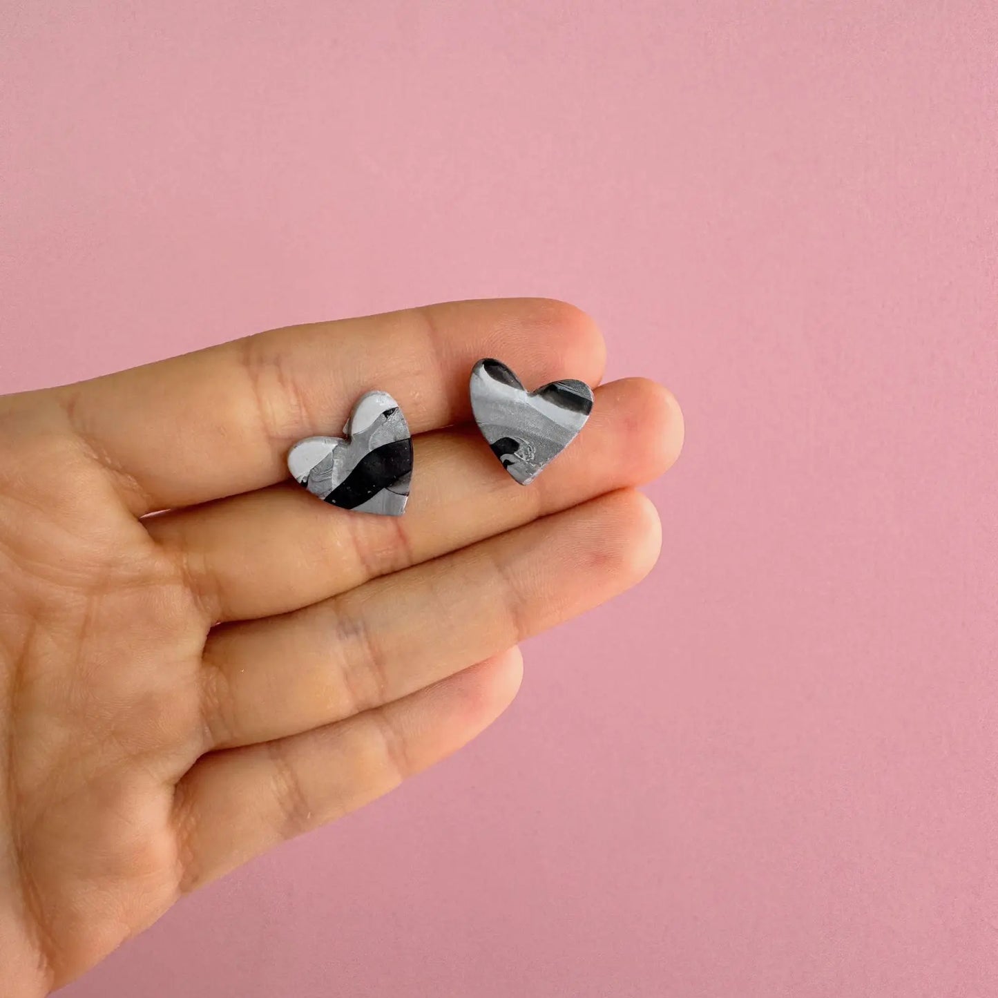 Aros – Corazón mármol negro