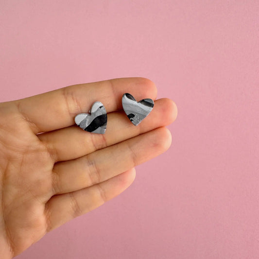 Aros – Corazón mármol negro