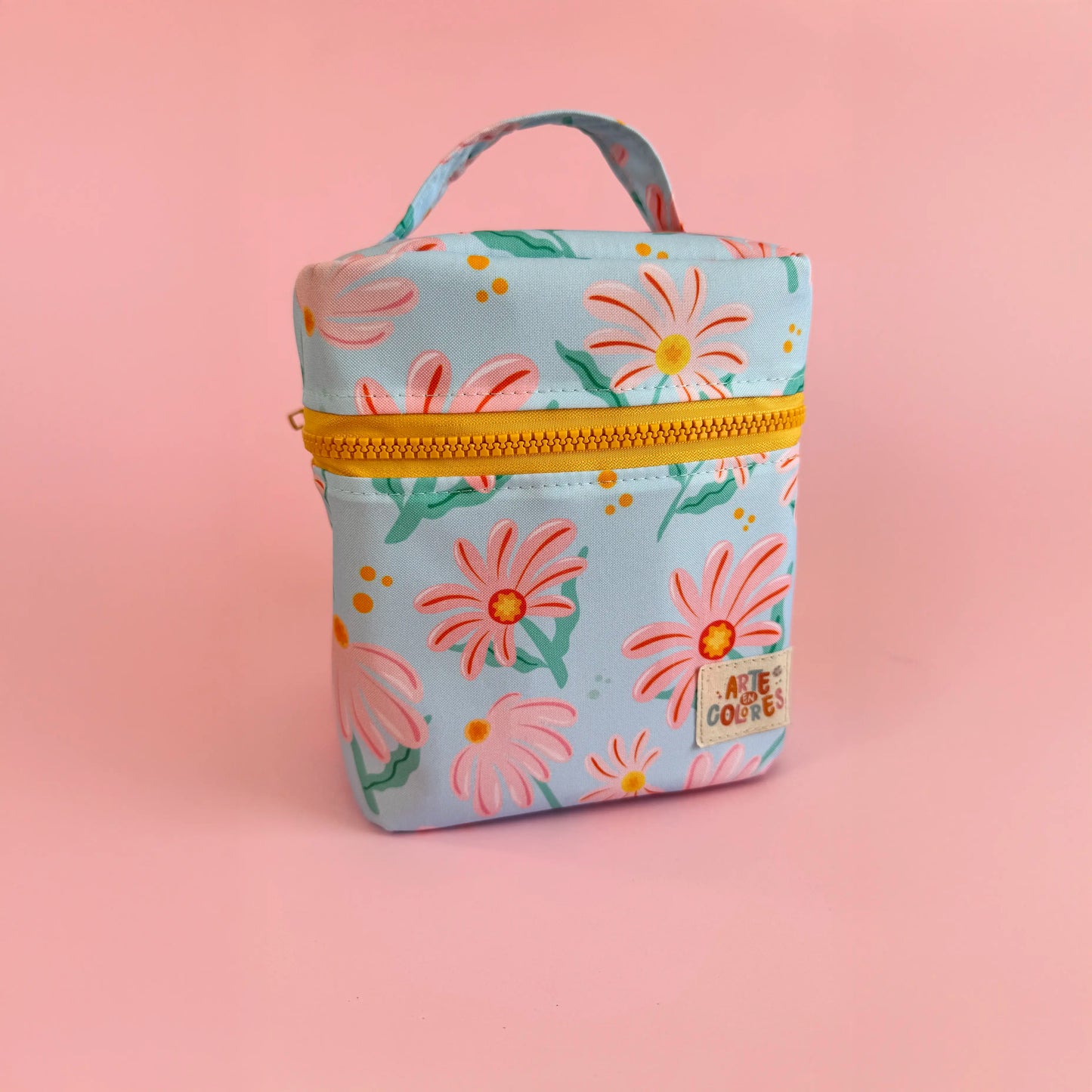 Estuche Celeste Floral para Lápices