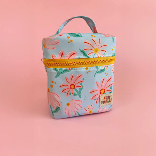 Estuche Celeste Floral para Lápices