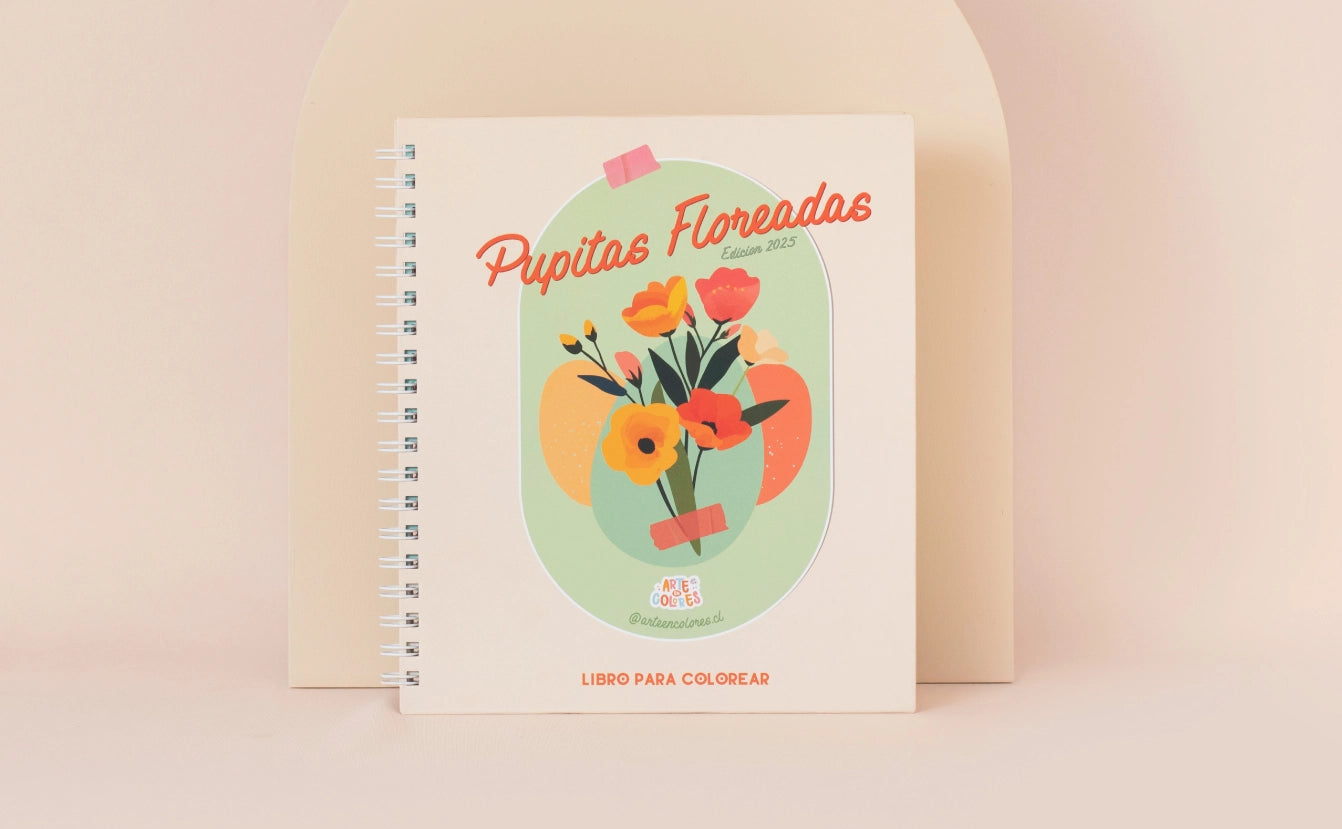 Pupitas floreadas - Libro para colorear