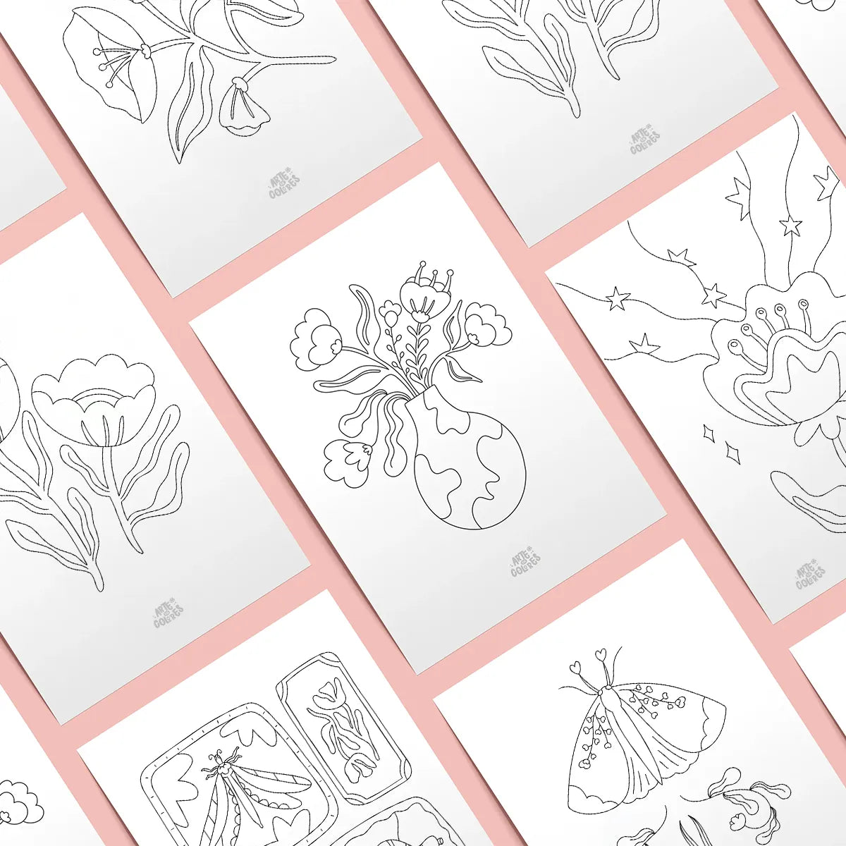 Pack 6 láminas para colorear