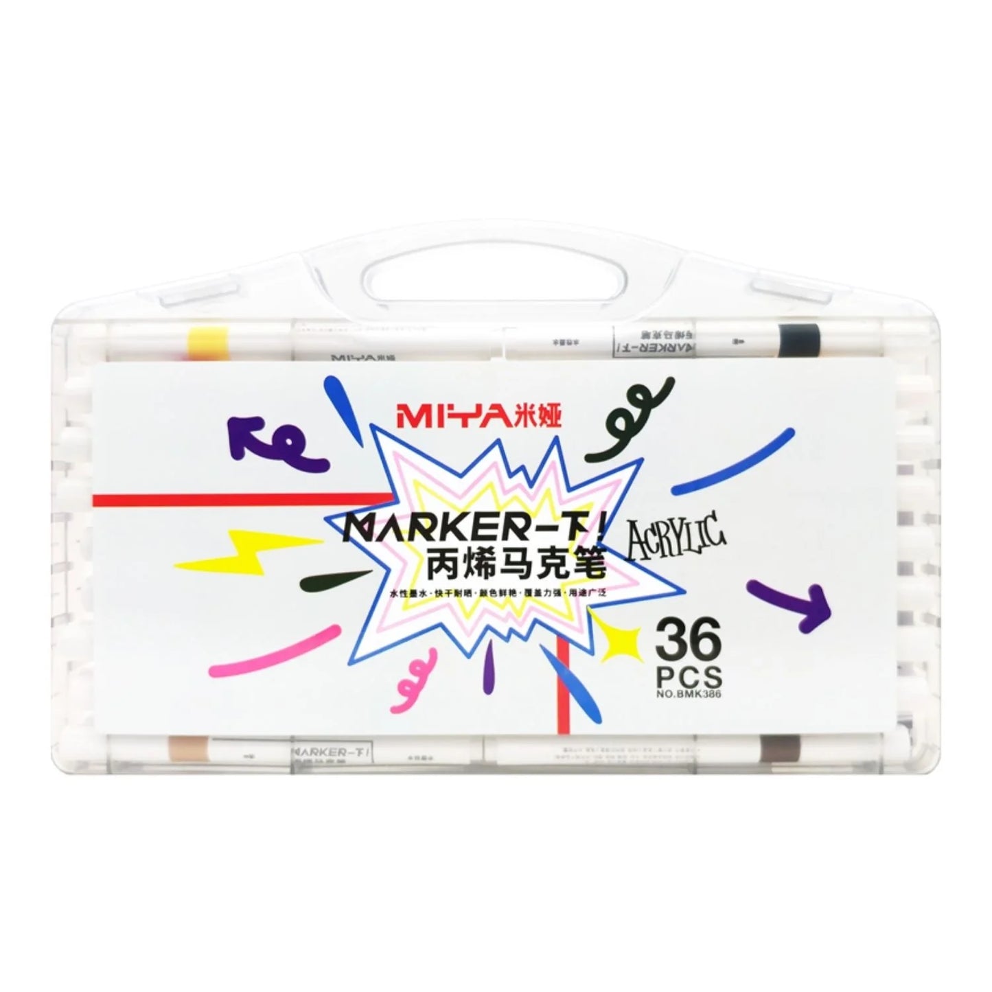 Miya - Set de Acrílicos 36 Colores Vibrantes y Cremosos
